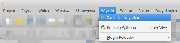 Menu Wtyczki