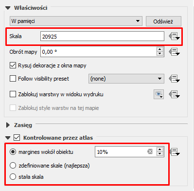 Ustawienia kontrolowane przez atlas