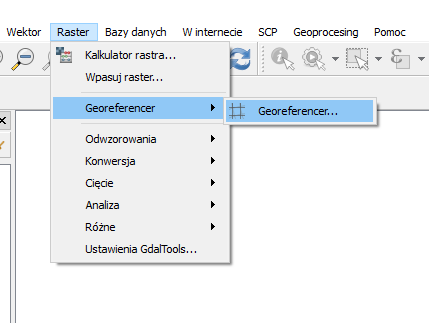 Menu Raster - Georeferencja